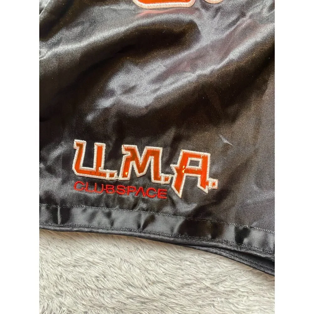 Club Space Shorts Adult 25x7 Black Miami Muay Thai Trunks Boxing Mens‎ NWT